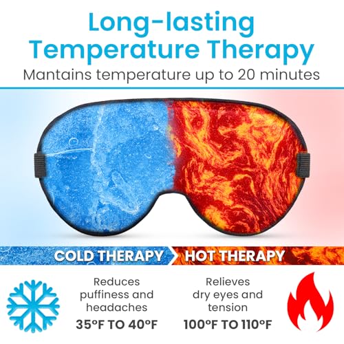 Arctic Flex Cooling Eye Mask - Gel Cold Compress for Migraine, Puffy Eyes, Sleeping, Headaches - Heated Eye Mask for Women & Men - Hot & Cold Therapy - After Surgery Ice Treatment, Reusable, Freezable