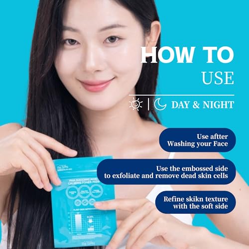 Re.SPN PHA Succinic Acid Calming Toner Pads ? Daily Exfoliating, Hydrating and Soothing with CICA, Caffeine, Non-comedogenic, Vegan, Glass Skin, K-Beauty (35)