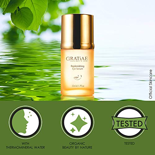 Gratiae Organic Replenishing Eye Serum ? Cosmetic Eye Care with Vitamin E, 1.02 fl oz