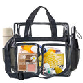 Enkrio Clear Makeup Bag Clear Cosmetic Bag Transparent Travel Cosmetic Storage Bag with 4 External Pockets and Adjustable Shoulder Strap for Toiletries