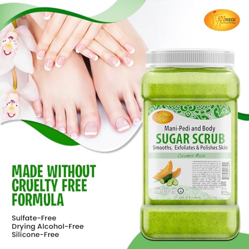 Spa Redi Sugar Scrub Glow, Cucumber Melon, 1 Gallon