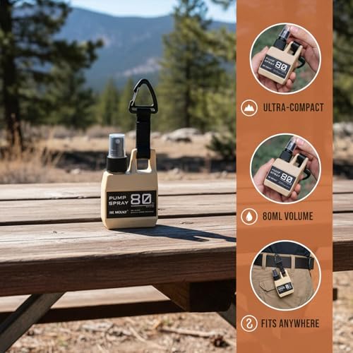 Camp Mini Spray Bottles with Hanging Buckle - 4 Pcs Refillable Dispenser Bottle with Molle Clip Strap