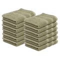 Kaufman - Premium Washcloth Set of 12 (13x13 Inches) 100% Cotton Ring Spun, Highly Absorbent, Durable and Ultra Soft Feel Wash Cloths Essential for Bathroom, Spa, Gym, and Face Towel (12PK)