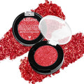 Red Glitter Eyeshadow, Highly Pigmented Shimmer Eyeshadow Red Eye Makeup, Bright Sparkly Fine Pressed Glitter Long Lasting Diamond Metallic Eye Shadow,Silky Waterproof Burgundy Goth Makeup/Highlighter