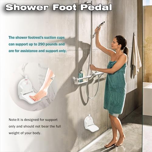 Shower Foot Rest for Shaving Legs,Shaving Stool with Vacuum Suction Cup,Foldable Reusable Shower Step for Shaving Legs,Shaving Step for Inside Shower