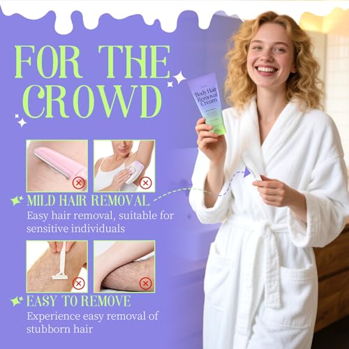 Body Hair Removal Cream with Spatula Applicator, Hydrateology Facial Hair Removal Cream for Women, Gentle Formula for Sensitive Skin, Long-Lasting Smooth Skin - 100ml