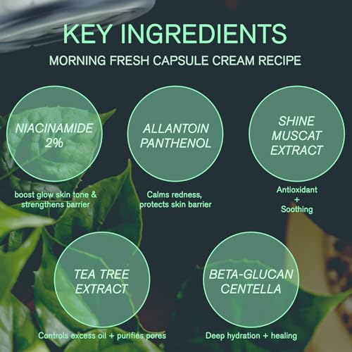 URBANAND Morning Fresh Capsule cream, Vegan Skin Care, Face Moisturizer for Skin Radiance, Lighgtweight gel for Glow Hydration, Korean Skin Care (5.07 fl oz.)