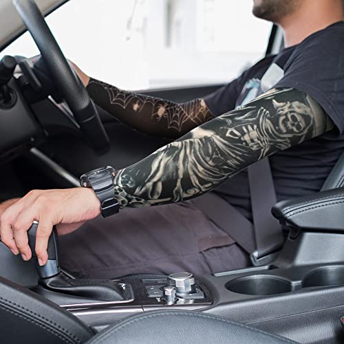 Tattoo Sleeves for Men Women, Temporary Tattoo Sleeve 12Pcs Set Arts Fake Slip On Tattoo Arm Sleeves for Men Women (Pattern C)