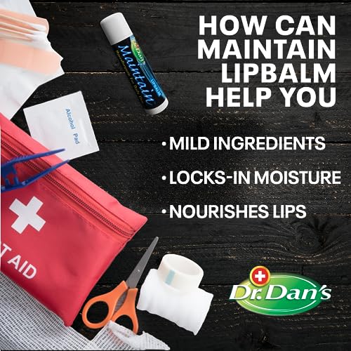 Dr. Dan's Maintain Lip Balm - Perfect for Cortibalm Aftercare, Mild Ingredients & Beeswax, Vitamin E Enriched for Moisturizing Dry Lips, Ensures Smooth, Soft Feel, 1 Pack