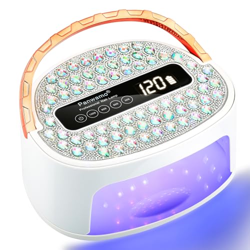 UV LED Nail Lamp, Rechargeable Cordless Nail Dryer for Gel Polish, UV Nail Light with 45 Beads and Handle, Professional Quick Dry Curing Lamp with 4 Timers Setting for Salon and Home