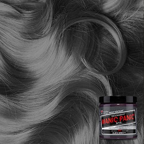 MANIC PANIC Classic Alien Grey Semi Permanent Hair Color - Cool, Medium Slate Grey Hair Dye for Women & Men That Lasts 4-6 Weeks - Vegan, Ammonia & Cruelty-Free - Create & Mix Custom Shades (4oz)