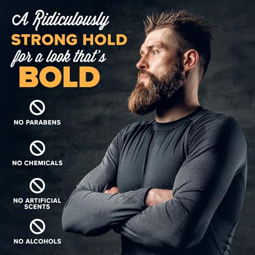 Ridiculously Strong Mustache and Beard Wax (2 Tins) - 100% Natural, All-Day Styling Control with Ultra-Strong Hold, 1 oz. each¡¦