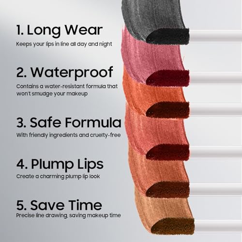 Lip Stain Peel Off - Lip Liner Womens Day Gifts for Women Mom Wife, Lip Gloss Gift for Women Matte Finish Vegan & Cruelty-Free, Highly-Pigmented for Create A Natural Lip Color (Black)