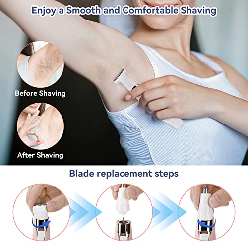 Face Razors for Women, BestMal Bikini Trimmer 5 in 1 Wet/Dry Electric Shaver Razors for Face Nose Eyebrow Beard Mustache Arm Leg Armpit Pubic Area Painless Rechargeable Facial Hair Removal for Women