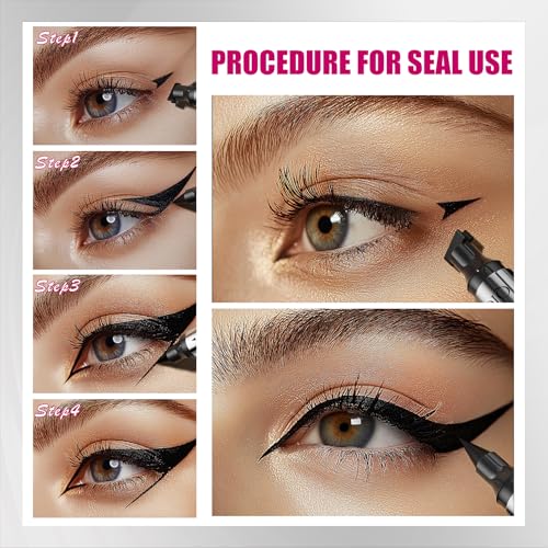 2-in-1 Double Head Winged Eyeliner Stamp - Waterproof, Smudge-Proof & Fade-Resistant Black Liquid Liner Cat Eyes