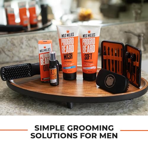 Wild Willies Natural Boar Bristle Brush for Hair & Beard - Multipurpose Boar Bristle Hair Brush for Grooming Slick Back Hair, Beard, and Mustache - Travel Size Beard & Hair Brush for Men