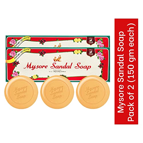 Mysore Sandalwood Soap 150gm - 6 ps (Pack of 2)