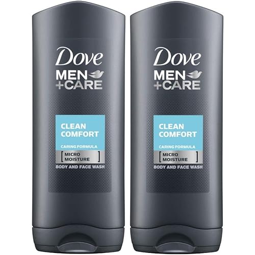 Dove Men Care Body and Face Wash, Hydrating Clean Comfort, 250 ml (8.5 fl oz), Value Bundle - Pack of 2