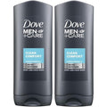 Dove Men Care Body and Face Wash, Hydrating Clean Comfort, 250 ml (8.5 fl oz), Value Bundle - Pack of 2