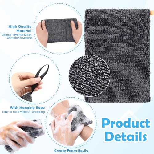 24 Pack Soap Saver & Bag Set Include 12 Soap Pocket Squares Exfoliating Pouch and 12 Bar Lifting Pads Body Scrubber Rough Sponge Self Draining Holder for Bath or Shower (Gray and Beige)