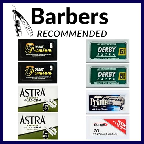 Double Edge Safety Razor Blades Sampler Pack for Men-Includes 3 Top Global Brands: Dorco Astra Derby-Comfortable Shaving ?Fits All Double Edge Safety Razors (50)