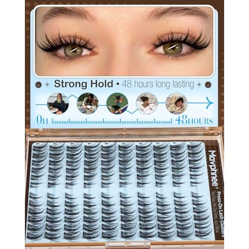 Pre-Glued Lash Clusters Self Adhesive Lashes Cat Eye Fluffy Eyelash Clusters Pre-Mapped Fairy Individual Lashes CC-Curly Wispy Cluster Eyelash Extensions Anime Spiky Cluster Lashes Press on Lashes