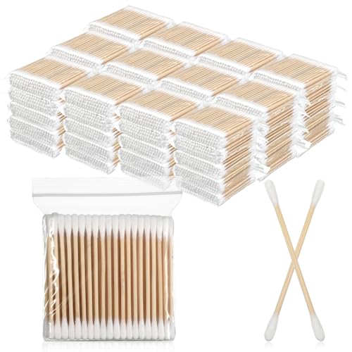 SHENLIU Bamboo Cotton Swabs 6000 Count, Natural Organic Cotton Buds For Ear, Ear Sticks Double-Tipped Buds for Makeup, Nails, Makeup, Personal Care, Daily Cleaning, Pet