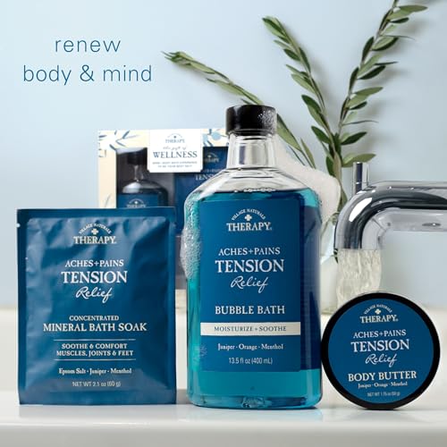Village Naturals Therapy 3-Piece Tension Relaxing Wellness Spa Gift Set, Cedar Citrus Scent