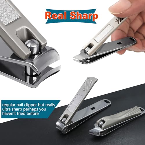 8 Pieces Nail Clipper Set for Fingernail Thick Toenails, Quality Heavy Duty Stainless Steel Nail Trimmer Kit for Women Mens Seniors, with Exquisite Case(ZJDTZ8P)