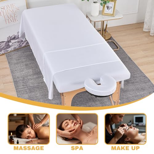 2 Sets Microfiber Massage Table Sheets, 3 Piece Reusable Massage Bed Cover Per Set, Lash Bed Cover Soft, Light-Weight, Stain & Wrinkle Resistant for Spa Beauty Tattoos