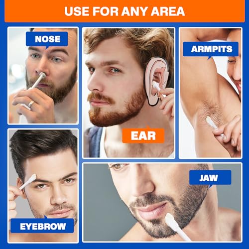 2-in-1 Ear & Nose Waxing Kit for Men & Women | 100g Hair Removal Wax + 99pc | 20 Applicators, 10 Nasal Sticks, 15 Wipes & 20 Earplugs | No Microwave Needed | Nose Wax Kit, Ear Hair Remover