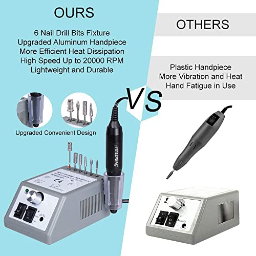 Nail Drill Machine, Electrci Nail File Drill for Acrylic Nails, Professional Nail Drill with Manicure Nail Clipper Set, Stainlees Steel Grooming Kit