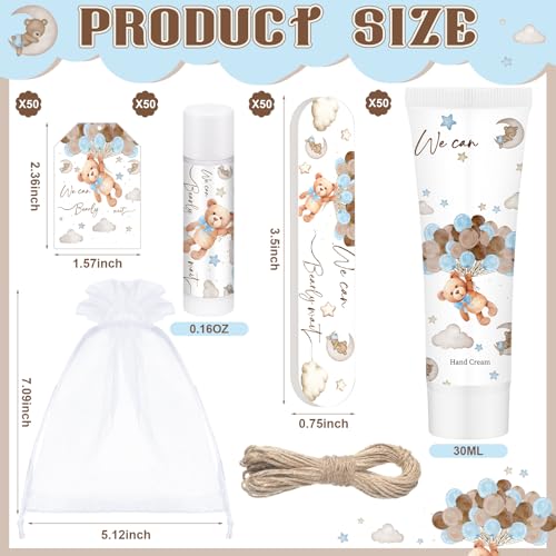 50 Sets We Can Bearly Wait Bear Baby Shower Favors Game Prize Party Gifts Bulk Hand Cream Lip Balm Nail File Gift Set Bear Boy Girl Baby Shower Gender Reveal Decoration Souvenir for Winner Guests