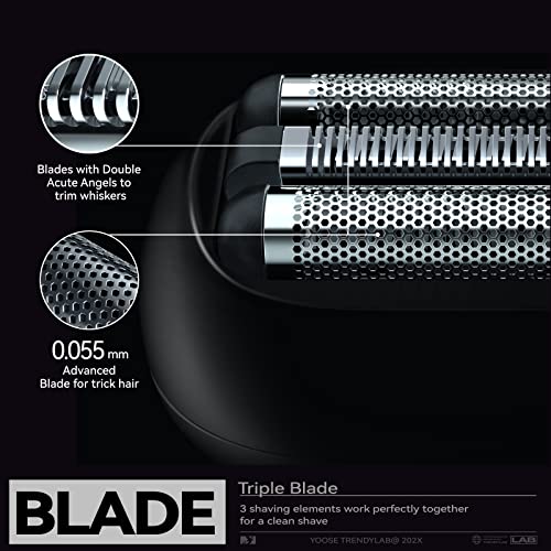 yoose Electric Shaver Replacement Head for Triple Foil Shaver & Sphyrna Foil Shver, Black