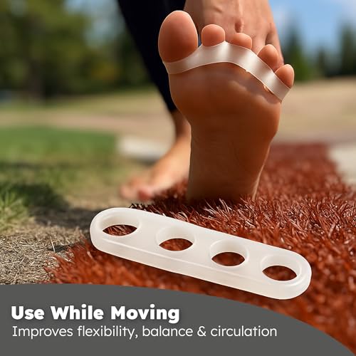 Awesome Toes Spacers & Separators Kit ? Fast Relief for Hammertoe & Bunions | Includes Toe Stretch Band, Individual Toe Spacers & Full Toe Spacers for Walking, Running, & Yoga Practice | Large
