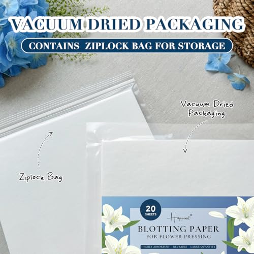20 Sheets A4 Size Blotting Paper for Flower Press, Large Blotter Paper, Herbarium Paper Craft, Working With Flower Pressing Kit for Adults