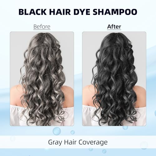 Ivnil Black Hair Dye Shampoo 3 in 1 Color Shampoo for Women & Men for Gray Hair Coverage for Instant Champu Para Canas