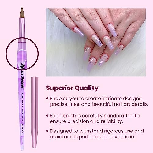 Nail Brushes with Kolinsky Squirrel Hair by Mia Secret Store