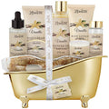 Christmas Gifts, Spa Basket for Women, Vanilla Bath & Body Set, Christmas & Birthday Gift, Includes Shower Gel, Body Lotion, Hand Cream, Body Scrub, Message Oil, Candle, Eye Mask, Confetti