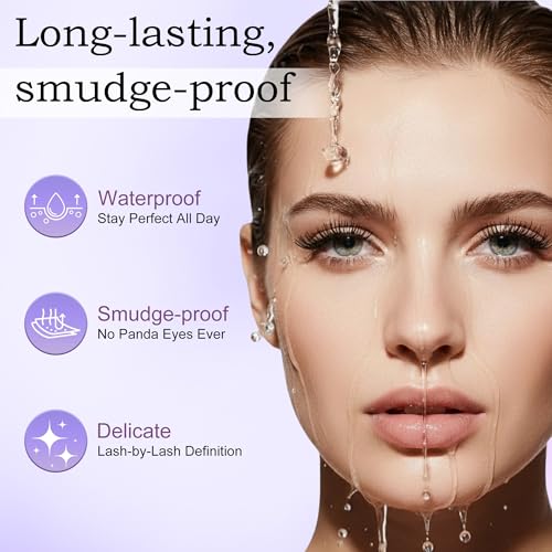 Iron Wand Mascara, 5D Curling Eyelash Iron Mascara with Washable Metal Wands, Waterproof Mascaras Black Volume and Length, Separating Mascara Volume, Long-lasting Smudge Proof Mascaras, Clump-Free (1)