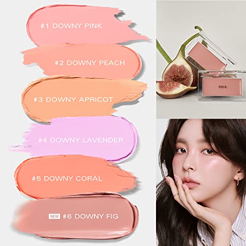 BBIA Ready To Wear Downy Cheek Cream Blush 2P Set (01 DOWNY PINK + 02 DOWNY PEACH) / Blendable and Lightweight Cheek Makeup, Highly Pigmented with Long Wearing Formula
