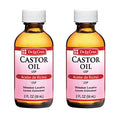De La Cruz Castor Oil - 100% Pure Expeller Pressed Castor Oil for Nourishing Skin, Hair, Eyelashes, and Eyebrows - Natural Laxative USP Grade, 2 FL Oz (2 Bottles)