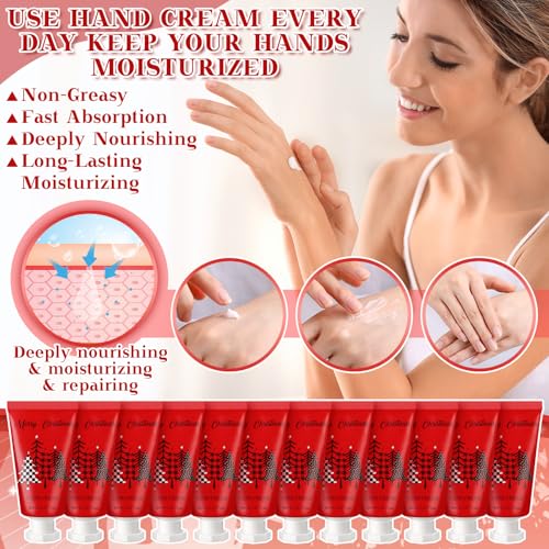 30 Pcs Holiday Hand Cream Bulk Winter Gifts for Women Christmas Party Favors Mini Hand Lotion Set 1.1 Fl oz Travel Size for Dry Skin Women Mom Coworkers(Tree)
