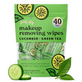 Pink Sky Makeup Remover Wipe for Face - Ultra Soft, Mini Makeup Wipes Individually Wrapped, Travel Makeup Wipe, Gently Cleanse & Remove, 40 Count (40 Wipes, CUCUMBER & GREEN TEA)