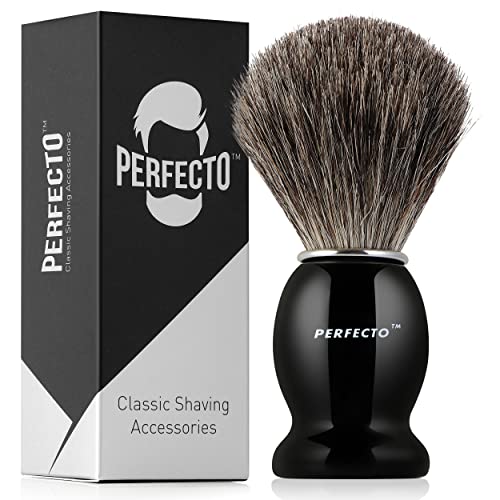 Perfecto Black Stand + Black Shaving Brush
