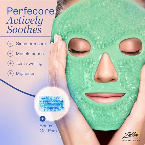 Eye Mask Get Rid of Puffy Eyes Migraine Relief, Sleeping, Travel Therapeutic Hot Cold Compress Pack with Cover Gel Beads, Spa Therapy Wrap for Sinus (White)