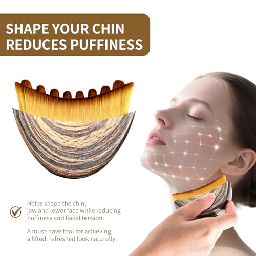 2 PCS Lymphatic Contour Face Brush,Lymphatic Drainage Brush,Dry Lymphatic Drainage Massager,Ergonomically Designed to Fit The Skin Precisely