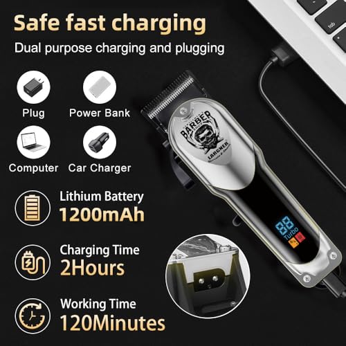 Back Shaver for Men with LED Display, 4-in-1 Rechargeable Body & Back Trimmer, Extendable Long Handle, Safety Lock, IPX7 Waterproof, Adjustable Speed, Wet/Dry Use, Travel Case Included