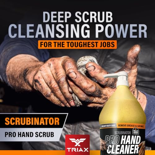 TRIAX Scrubinator - Heavy Duty Hand Scrub and Cleaner - Removes Tough Grease, Dirt, Grime, and Odors - No Toxic Solvents or Harsh Chemicals - Moisturizers to Protect Skin (1 Gallon)