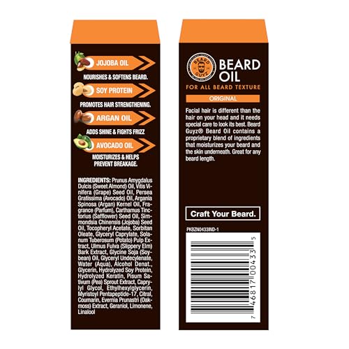 Beard Guyz Beard Oil ? Lightweight Beard Moisturizer & Conditioner ? Softens Facial Hair, Hydrates Skin Under Beard, Reduces Itch & Frizz ? Men¡¯s Grooming Oil, 1.5 oz